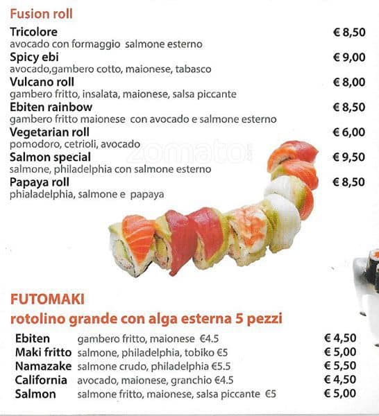 Menu di Kazan Sushi 