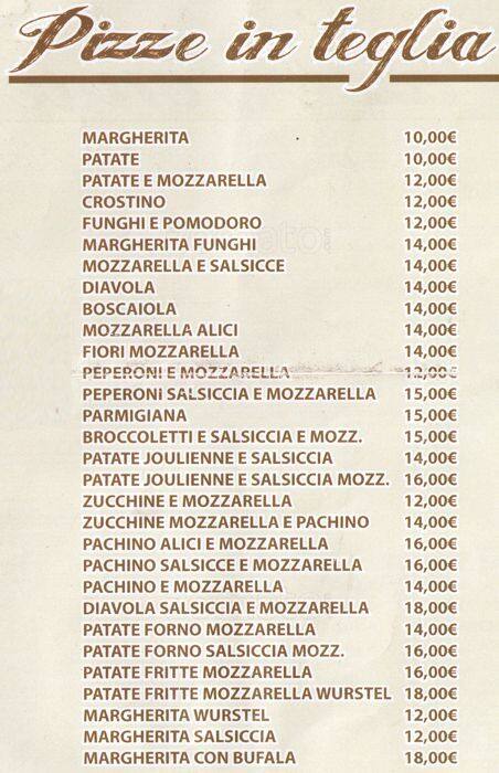 Menu di Forno Cafè Roma Tuscolana Pizza a Taglio Tuscolana Tavola Calda Tuscolana Bar Roma Tuscolana 