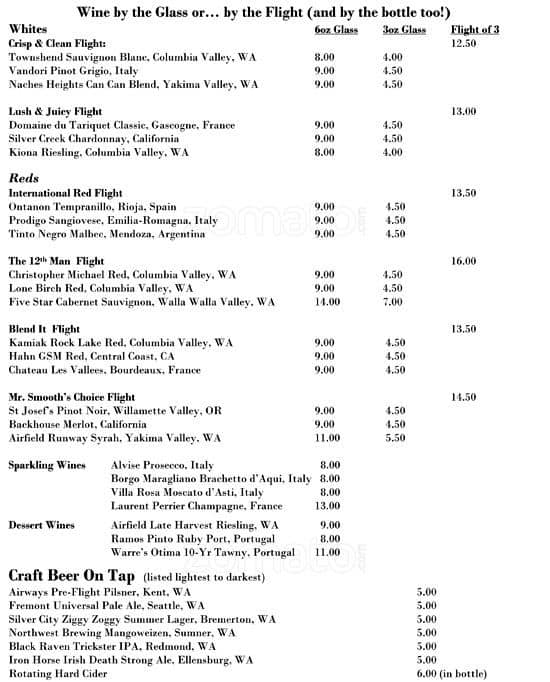 Menu at Reds Wine Bar, Kent