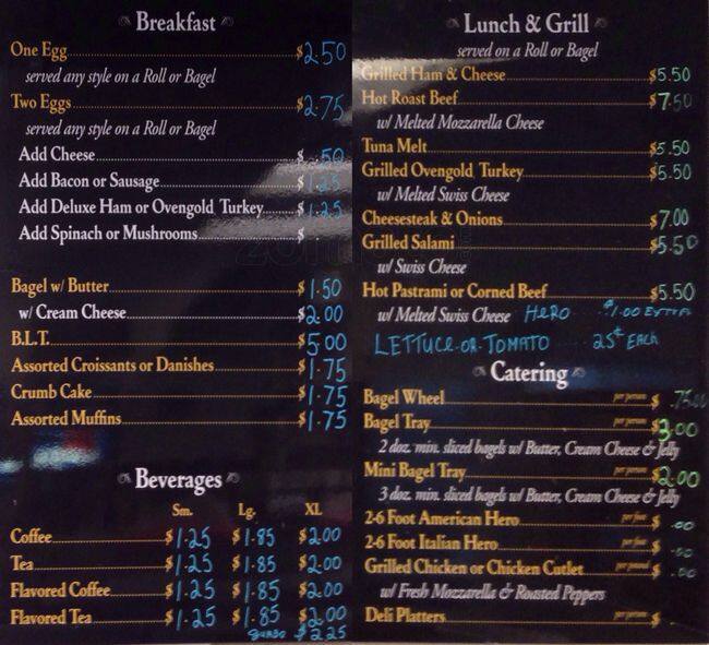 H & L Bagels Menu, Menu for H & L Bagels, Fort Hamilton, New York City