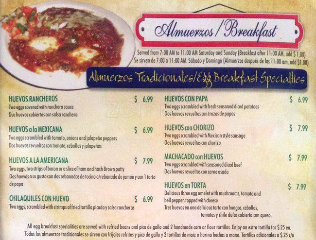 Carta de Danal's Mexican Restaurant