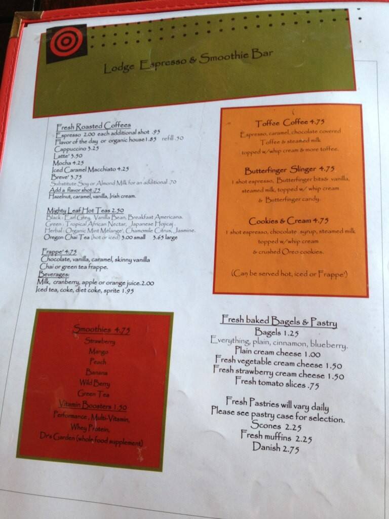 Lodge Espresso Bar Eatery Menu