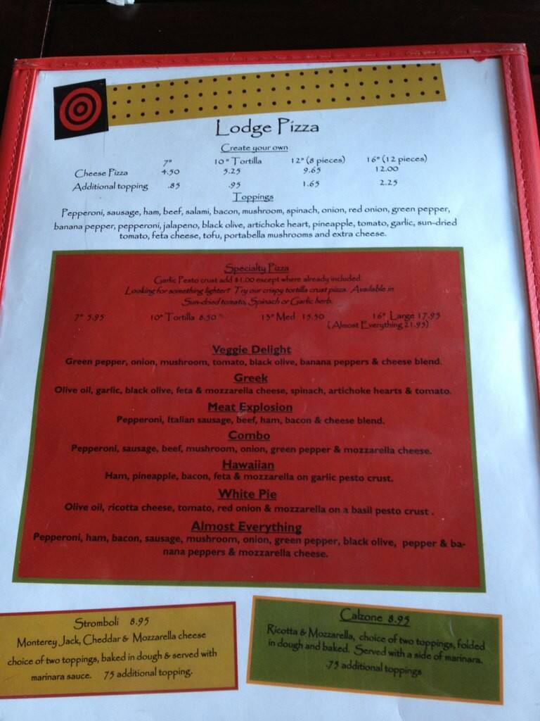 Lodge Espresso Bar Eatery Menu