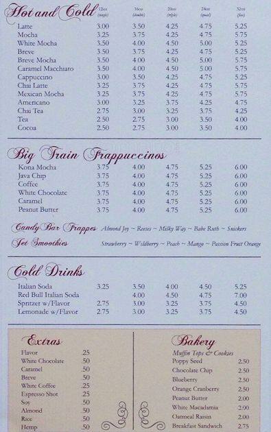 Carta de Dailey's Espresso