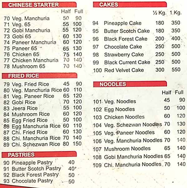 Menu at BAKE DELIGHT BAKER, Hyderabad, CCMW+GQ6