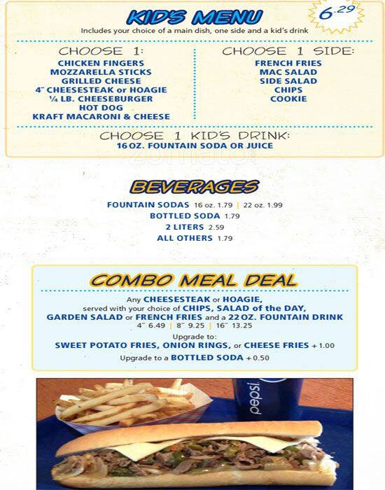 Mac's Philly Steaks menu