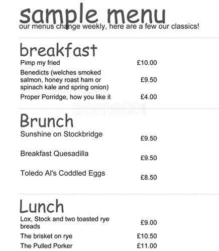 The Pantry Menu Menu For The Pantry Stockbridge Edinburgh