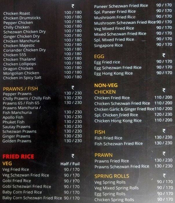 Menu at Seasons Xprs, Hyderabad, Plot no 17