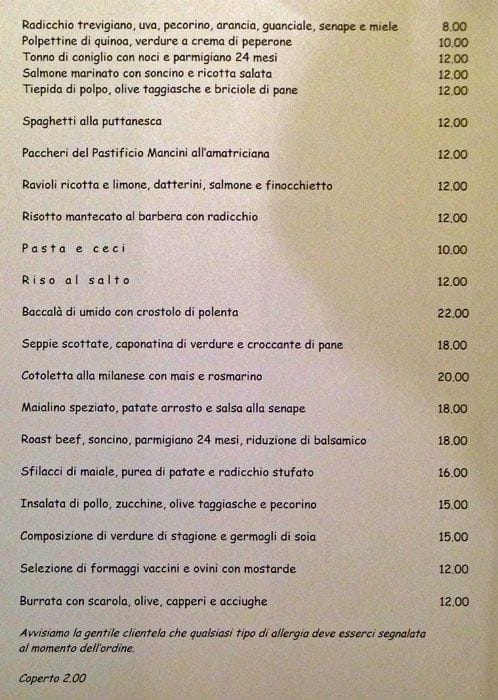Menu di Timè 