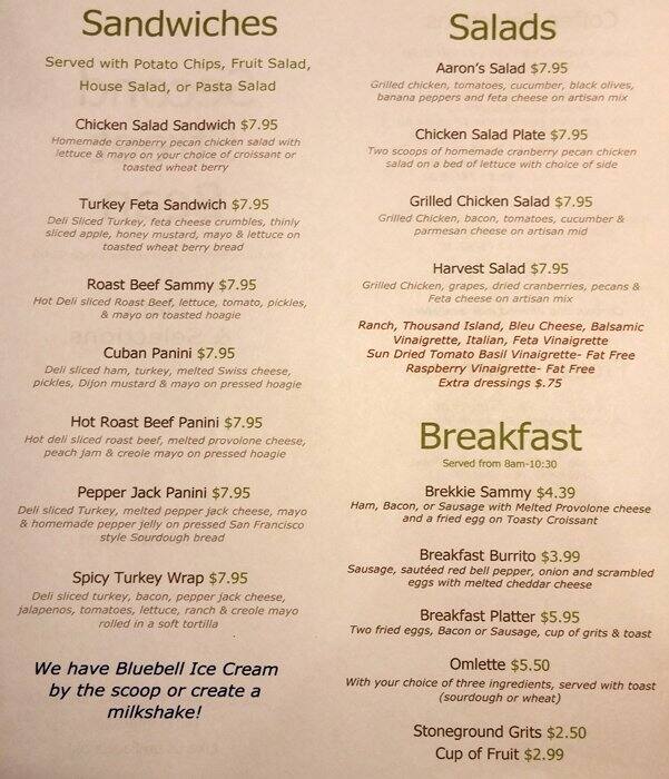 Second Street Bean Menu, Menu for Second Street Bean, Columbia