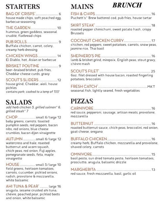 Scouts Pub Menu, Menu for Scouts Pub, Franklin, Nashville - Urbanspoon ...