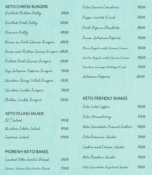 KetoRoo Bakes menu