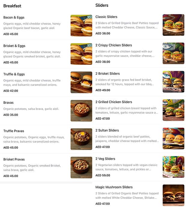 Menu of Mr. Brisket, Al Sufouh, Dubai