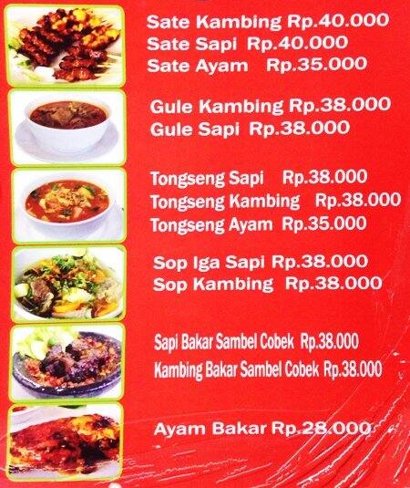 Sate Gule Cilampeni Hj Acu Kalibata Menu