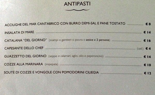 Menu di Un Mare Di Sfizi 