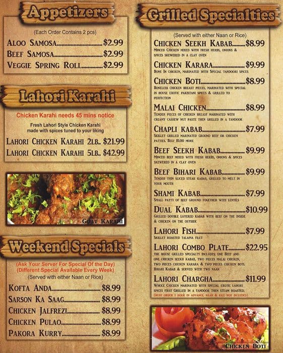 Lahori Kabab Menu, Menu for Lahori Kabab, West Plano, Plano ...