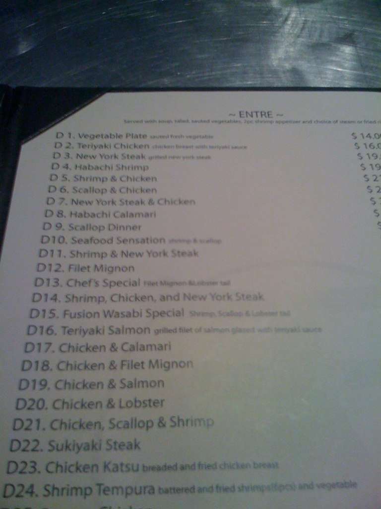 Sky Blue Wasabi Menu, Menu for Sky Blue Wasabi, East Tucson, Tucson