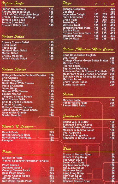 Menu at Golden Gate Restaurant, Surat