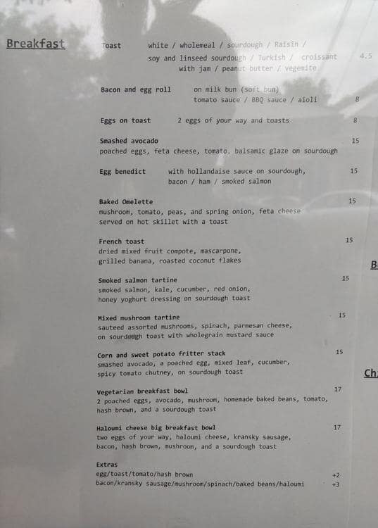 Menu At Cafe Laon Neutral Bay