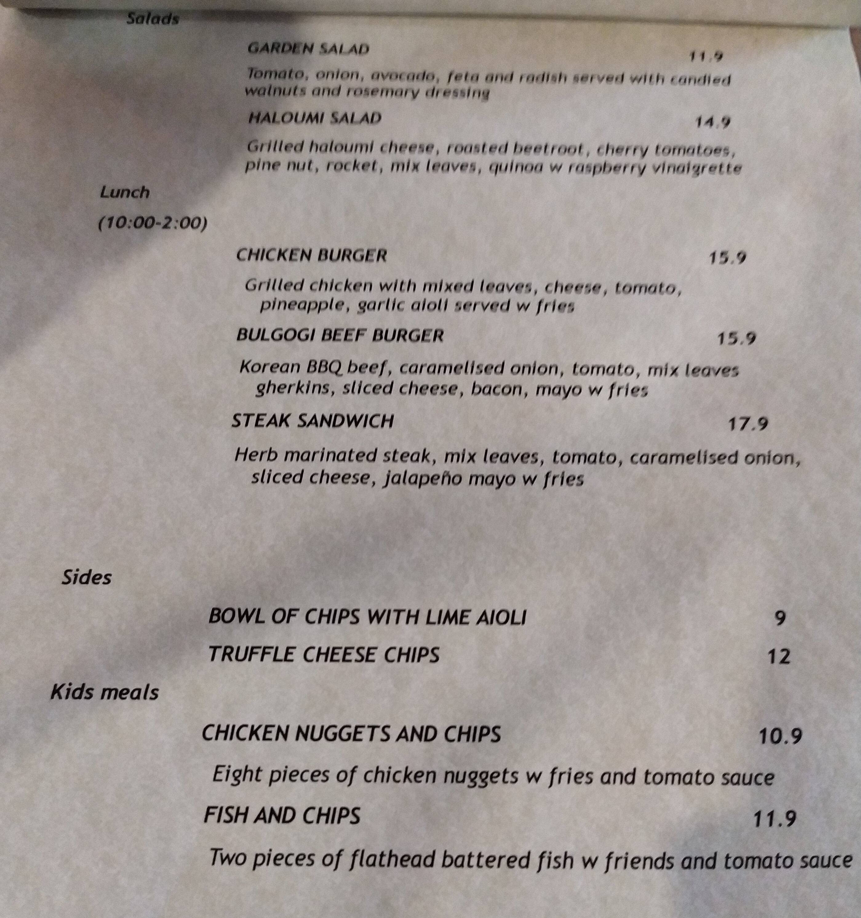 Carta de Lemon Tree