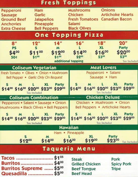 leaning tower of pizza oakland menu