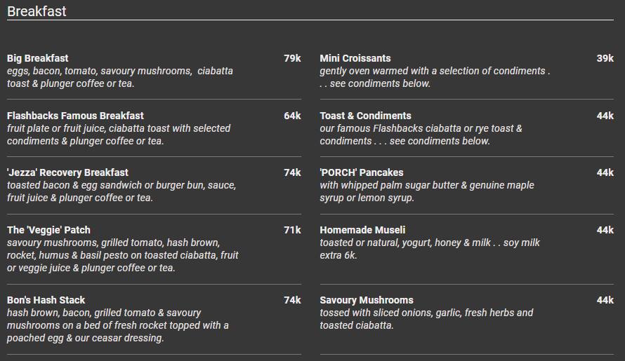 The Porch Menu Menu For The Porch Denpasar Selatan Bali