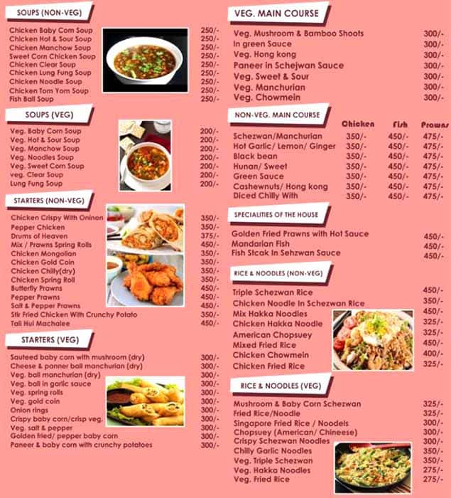 Menu of Santoor, Cuffe Parade, Mumbai