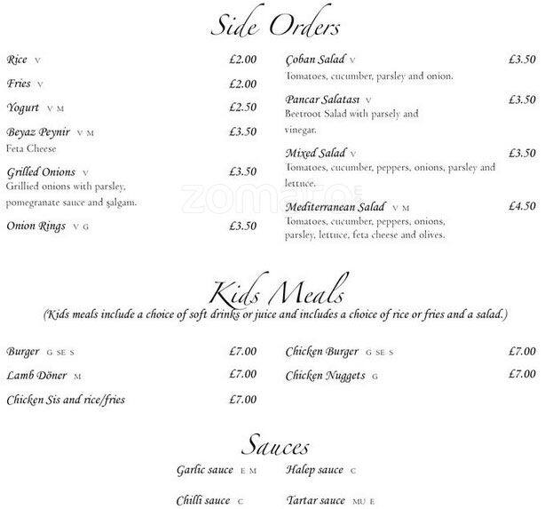 Kemer menu