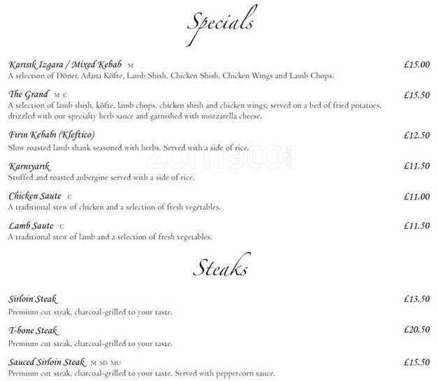 Kemer menu