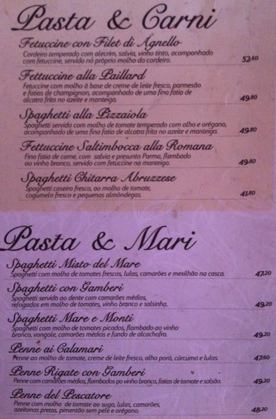 Giardino Restaurante cardápio