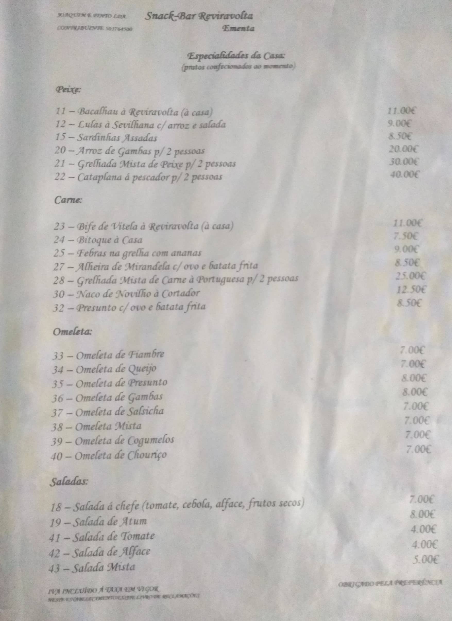 Revira Volta Menu Menu For Revira Volta Se Lisboa