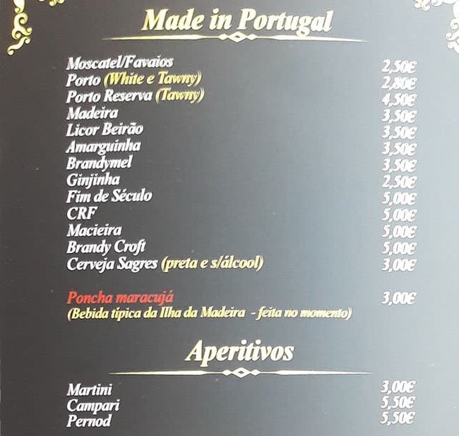 Menu at The Beer Hunter Pub, Oeiras