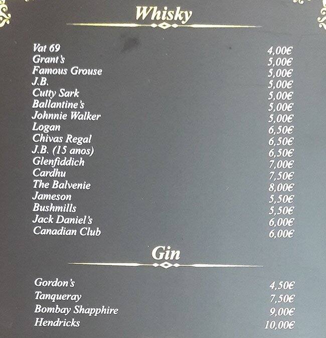 Menu at The Beer Hunter Pub, Oeiras