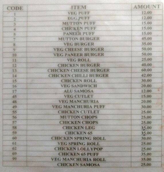 Best Bakers Menu, Menu for Best Bakers, Marredpally, Secunderabad Zomato