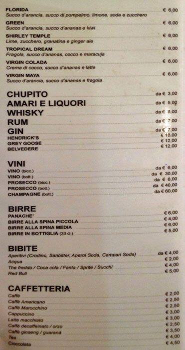 Menu di Movidas 