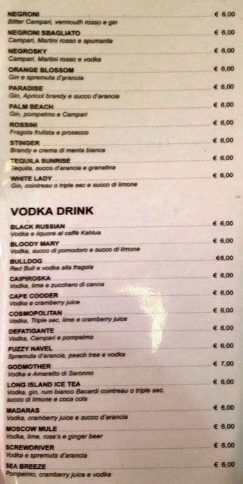 Menu di Movidas 