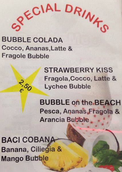 Menu di Bubble Me 