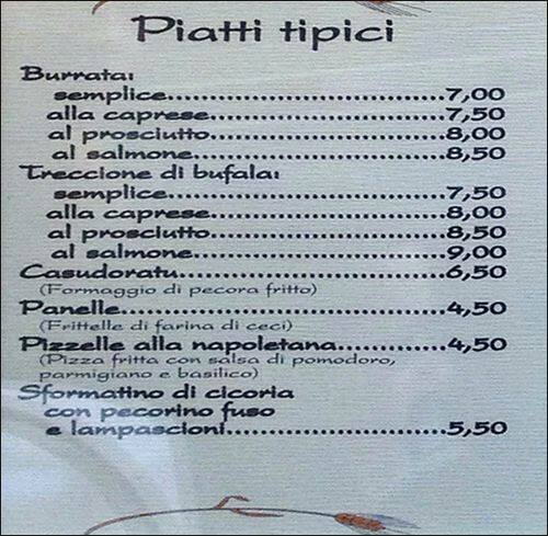 Menu di Friseria 