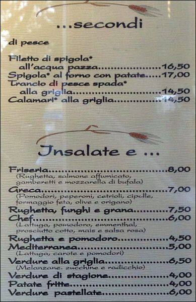 Menu di Friseria 