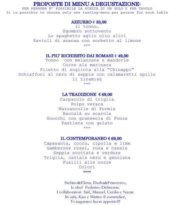 Menu di Chinappi Roma 