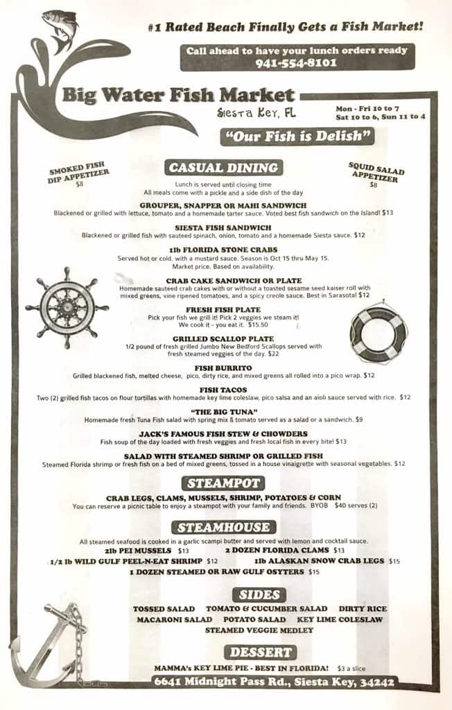menu-at-big-water-fish-market-restaurant-siesta-key-midnight-pass-rd