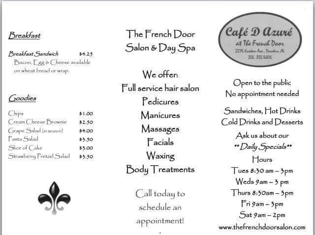 Carta de Cafe D Azure