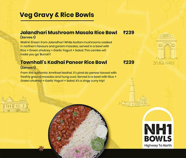 NH1 Bowls - Highway To North menu