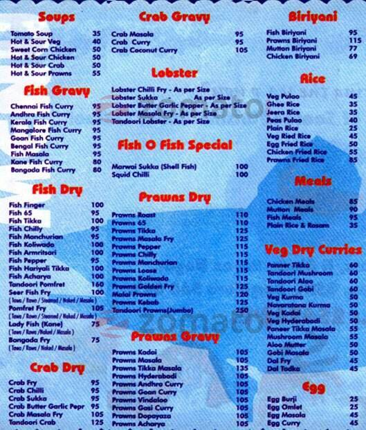 Fish O Fish menu