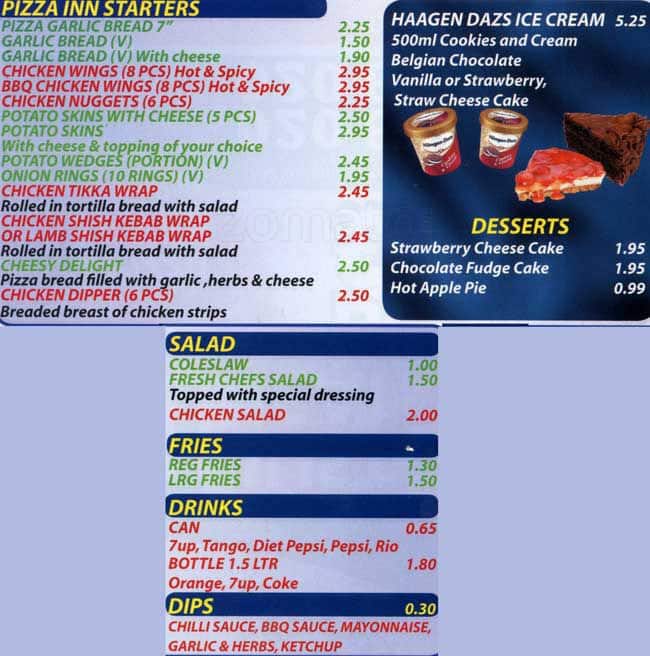 Pizza Inn Menu, Menu for Pizza Inn, Wembley, London Zomato UK