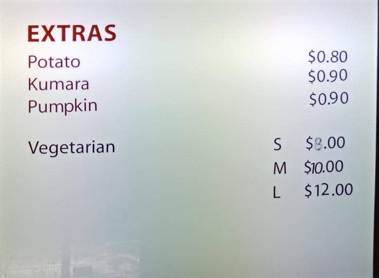 Menu at Birkenhead Roast restaurant, Auckland