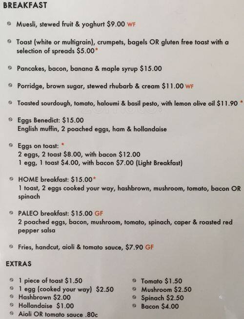 Home on Stout Menu, Menu for Home on Stout, Wellington Central