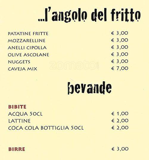 Menu di La Caveja 