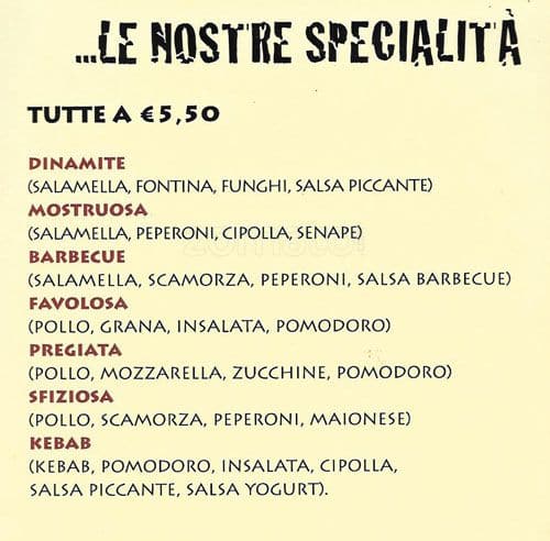 Menu di La Caveja 