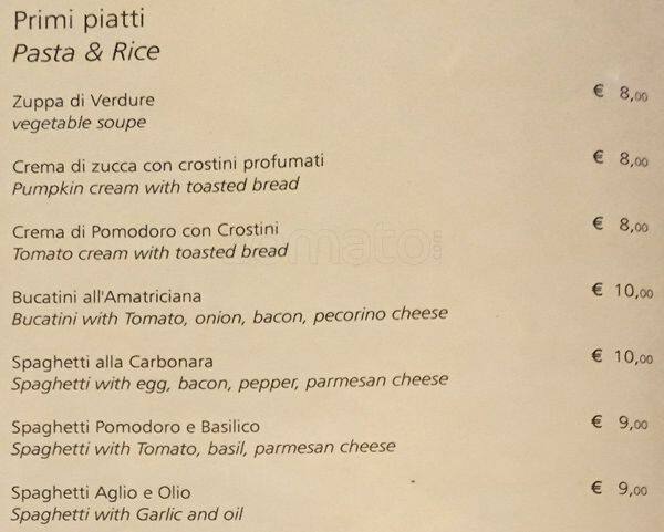 Menu di Osteria Del Tempo Perso 